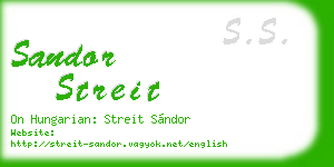 sandor streit business card